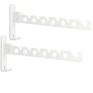 Jlnmmn 2 Stück Wand Kleiderständer, Kleiderhaken Klappbar, Klapphaken Aluminium, Kleiderlüfter Weiß 180°Drehbare (Weiß)