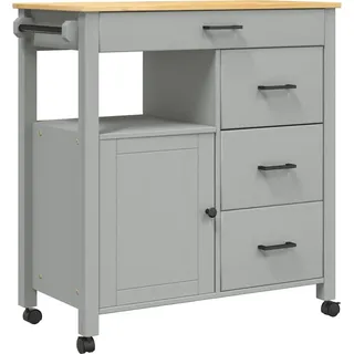 vidaXL Küchenwagen MONZA 84x40x88,5 cm Massivholz Kiefer - Grau