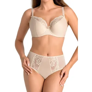 Teyli Damen BH mit Bügel - BH Halbgepolstert Bra - BH Grosse Grössen - BH Große Brüste - Komfort Starker Halt BH - Damen BHS Frauen Bra Beige 75D