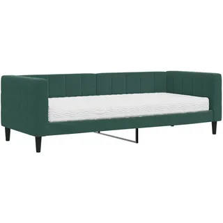 Tagesbett mit Matratze Dunkelgrün 80x200 cm Samt - Grün, dunkelgrün