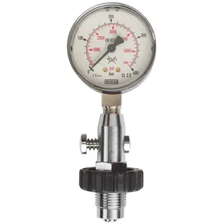Oms Cylinder Pressure Testing Gauge Din Up To 300 Bar/4300 Psi Manometer - Silver - One Size
