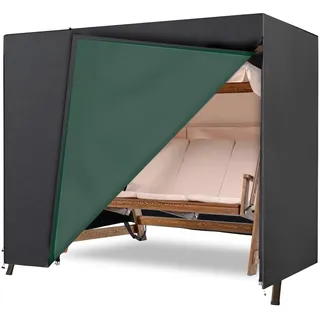 Abdeckung Hollywoodschaukel, für 2,3,4-Sitzer, wasserfest & Winddicht & UV-Schutz Schutzhülle - reißfeste Plane Gartenschaukel - 210x150x150cm - Grau, Grün