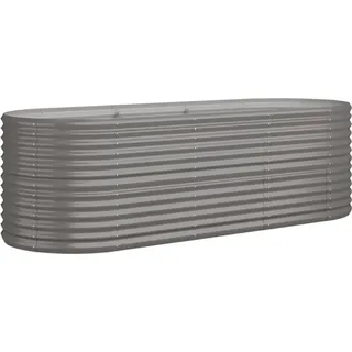 vidaXL Hochbeet Pulverbeschichteter Stahl 224 x 80 x 68 cm Grau
