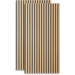 Homestyle4u Akustikpaneel 60/120 cm 2 er-Set Natur , Holz , 60x120x3 cm , Tapeten & Wandverkleidungen, Akustikpaneele