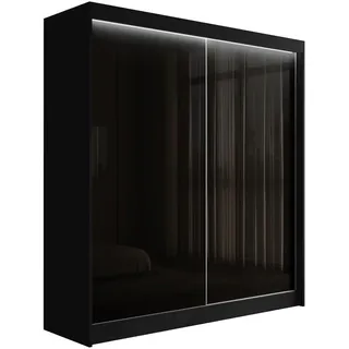 altdecor Schiebetürenschrank Peka 200 x 215 x 61 cm Schwarz