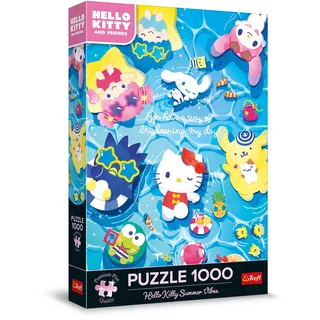 Trefl Premium Plus Quality Hello Kitty Summer Vibes Puzzle - 1000 Teile, eine Puzzleserie mit Lieblingshelden, für Erwachsene und Kinder ab 14 Jahren