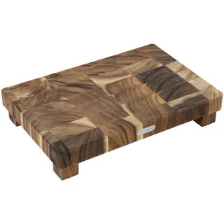 Zassenhaus Hackblock Stirnholz, 45×30×8,5 cm, Akazienholz, rutschfeste Füße | Schneidblock aus Stirnholz, messerfreundlich, für Fleisch, Gemüse und Brot, pflegeleicht, nachhaltig, langlebig