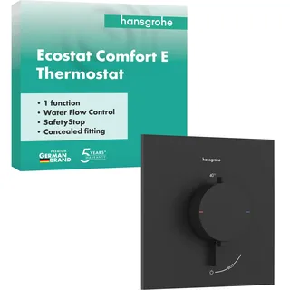 Hansgrohe Ecostat Comfort E Duschthermostat Unterputz für 1 Verbraucher Mattschwarz 33710670