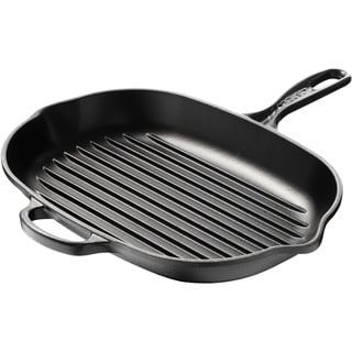 Le Creuset Signature Grillpfanne 32 cm oval schwarz