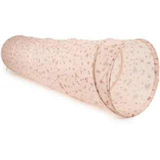 Spieltunnel , Creme, Rosa , Textil , Blume , 175 cm , keine Montage notwendig , Spielzeug, Kinderzelte