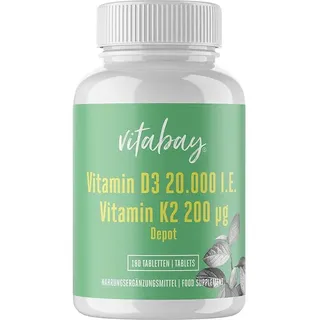 Vitabay Vitamin D3 Depot 20.000 I.E. + Vitamin K2 Tabletten 180 St.