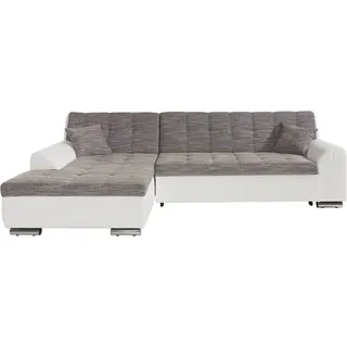 DOMO. collection DOMO collection Ecksofa »Treviso viele Bezüge, auch in Cord, L-Form, B/T/H: 267/80/83 cm« mit Bettfunktion, inkl. Zierkissen, Unser Dauertiefpreis, weiß