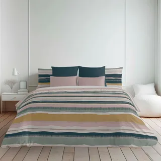 Belum | Bettbezug für Betten 200 x 200 cm | Stoff 100% Bio-Baumwolle 175 Fadenzahl | Oeko-Tex Zertifiziert | Modell: Marken