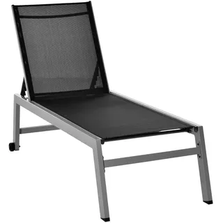 Outsunny Gartenliege , Schwarz , Metall, Kunststoff , 65x102x169 cm , Gartenmöbel, Gartenliegen