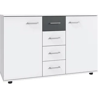 WIMEX Kombikommode 130 x 83 x 41 cm Weiß / Grau