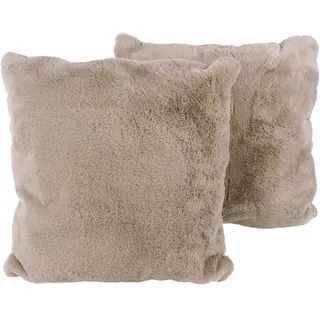 Kenda Sand Fellkissen »Dekokissen Aimee 625 2er-Set« Kissen inkl. Füllung mit flauschigem Stoffbezug, grau