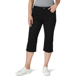 Lee Damen Capri-Jeans mit lockerer Passform Hose, Schwarz, 38