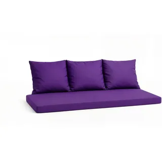 Setgarden Mix-Techno Gartenkissen Für Polyrattan Möbel 140×50×50 cm – Kissen Für 2 Sitzer Gartensofa 1tlg Violett