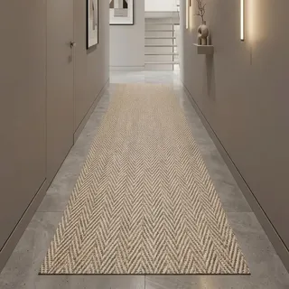 Tadi & Imperio1979 Vinilica Fischgrätteppich, für Küche, Flur, Braun, Beige, natürlicher Effekt, digitalisiert.