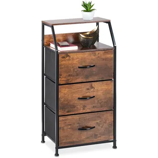 Relaxdays Standregal 45 x 92 x 30 cm Braun/Schwarz