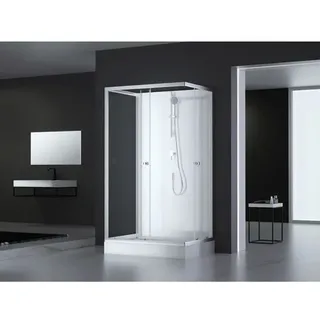 Marwell Komplettdusche mit Schiebetür 110 x 80 cm weiß Sicherheitsglas D648360641500