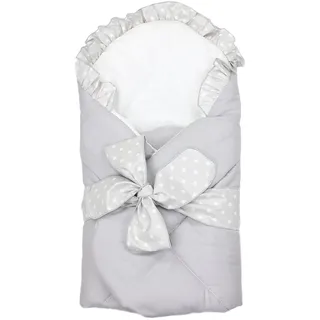 TupTam Unisex Baby Einschlagdecke mit Schleife, Farbe: Grau, Größe: 70 x 70 cm