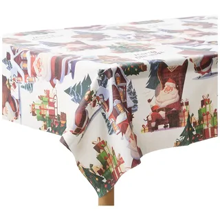 Belum Tischdecke für Weihnachten, schmutzabweisend, rechteckig, harzfarben, laminiert, Tischdecke (plastifiziert), Tischdecke für Zuhause, 140 x 140 cm