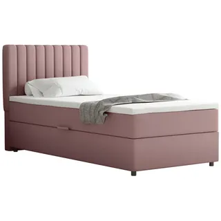 panda möbel Boxspringbett 90x200 EVEREST, mit Topper, mit Bettkästen, Einzelbett, Rosa, Panda Möbel - Rosa