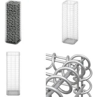 vidaXL Steinkorb Gabione mit Deckeln Verzinkter Draht 100×30×30 cm - Gabionenkorb - Gabionenkörbe - Gabionenwand - Gabionenwände