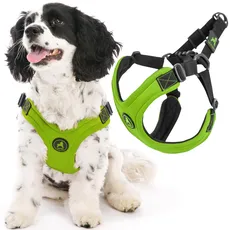 Gooby - Escape Free Sport Harness, Small Dog Step-In Neoprene Harness for Dogs That Like to Escape Their Harness, Lime, Large