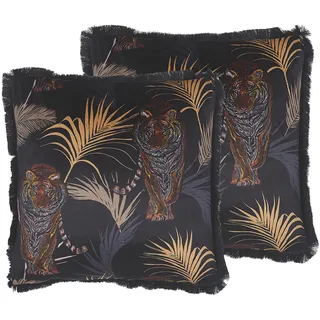 Beliani Dekokissen Ramtek 45 x 45 cm Schwarz