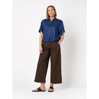 Culotte TONI, Damen, Gr. 44, N-Gr, schwarz braun, Web, Obermaterial: 97% Baumwolle, 3% Elasthan, slim fit wadenlang, Hosen Culotte, mit extra weitem Beinverlauf und Bügelfalte, Stretch