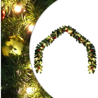 The Living Store Weihnachtsgirlande mit Kugeln und LED-Leuchten 5 m