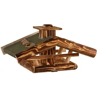 Dehner Natura Premium Wildvogel Futterhaus Watzmann, Futterstation für Wildvögel geflammt, Vogelhaus wetterfest / stehend, inkl. wasserabweisender Teerpappe, ca. 55 x 40 x 23 cm, Holz, natur