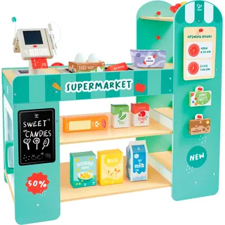 Kaufladen HAPE "Intelligenter Supermarkt", bunt, Kaufläden, KinderB:80cm H:79,5cm T:31cm, Holz, Kunststoff, Papier, Kaufladen, B:80cm H:79,5cm T:31cm