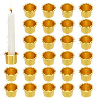 PH PandaHall 30 Stück Goldene Kerzenhalter 27mm Kerzenständer Becher Metall Kerzenbecher Tropfschutz Für Kerzen Aus Aluminium Für Die Kerzenherstellung Tischdekoration
