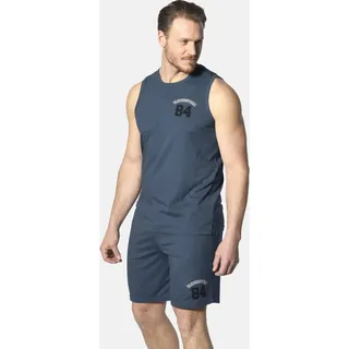 Shorty JAN VANDERSTORM "Kurzer Schlafanzug LANDOGAR", Herren, Gr. 5XL, blau, Obermaterial: 60% Baumwolle CO. 40% Polyester COOLMAX PES(Coolmax)., Homewear-Sets Shorty