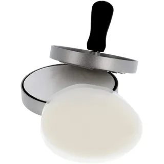 Lantelme Hamburgerpresse mit 50 Stück Antihaftpapier im Set für 11cm Hackfleischbällchen Burger | Patty Maker Presse für Burgerpatties Fleischburger Gemüseburger | für Grill Pfanne Grillen Braten