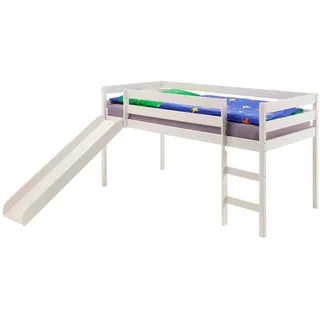 Idimex Hochbett Benny 90 x 200 cm Kiefer massiv lackiert weiß
