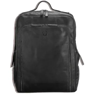 Corno d ́Oro Premium Lederrucksack Herren Groß I Handmade Business Rucksack Damen Leder für 17 Zoll Laptop I Laptoprucksack Vintage Schwarz