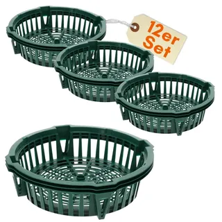 GarPet 12er Set Pflanzkörbe für Blumenzwiebeln Pflanzschale Tulpenzwiebeln Blumenzwiebelpflanzer Pflanzkorb Blumenzwiebeln Pflanzschalen Wurzelschutz gegen Wühlmäuse 30 cm
