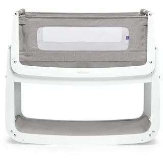 Snuz Beistellbett Baby - SnuzPod Babybett mit Atmungsaktiver Matratze. Vielseitig und tragbar, dank herunterziehbare netzbezogenen Seitenwänden und leichtgewichtig abnehmbaren Stubenwagen Weiß/Grau