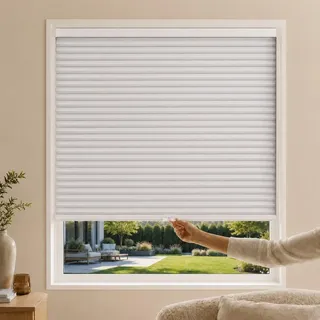 Chicology Cordless Cellular Shades Sichtschutzrollo, 1 Zelle, Polyester Metall Kunststoff, Abendnebel, 24" W x 48" H