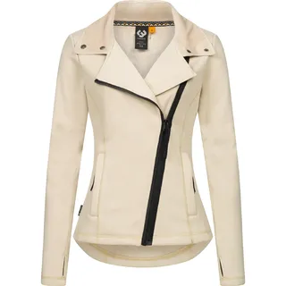 Sweatjacke RAGWEAR "Sweatjacke Saskie", Damen, Gr. 3XL, beige (ecru), Obermaterial: 95% Polyester PES. 5% Elasthan EL., Sweatjacken Sweatjacke