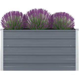 Langlebig Hochbeet 100 x 100 x 45 cm Verzinkter Stahl Grau - Beete Octo3277693 1parcel - Grau