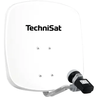 TechniSat DIGIDISH 45 – Satelliten-Schüssel für 1 Teilnehmer (45 cm kleine Sat Anlage - Komplettset mit Wandhalterung und Satfinder V/H-LNB) weiß