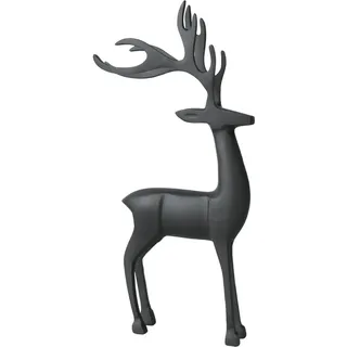 Villeroy & Boch Black Xmas Hirsch groß, 20x7x44,5 cm, Weihnachtsdekoration aus Metall, Schwarz
