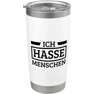 Ich Hasse Menschen Lustige Misanthrop Sprüche Doppelwandiger Edelstahl-Thermobecher