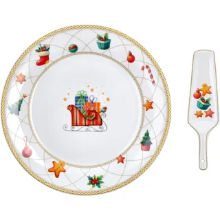 Tognana, 2-stöckige Etagere H25 cm Christmas Fairy Tale, Porzellan, Mehrfarbig