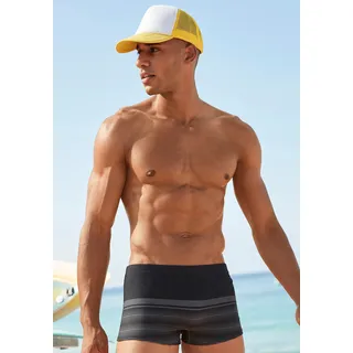 VENICE BEACH Boxer-Badehose im Streifendesign, schwarz